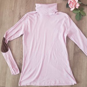 Ralph Lauren turtleneck sweater pink elbow patches